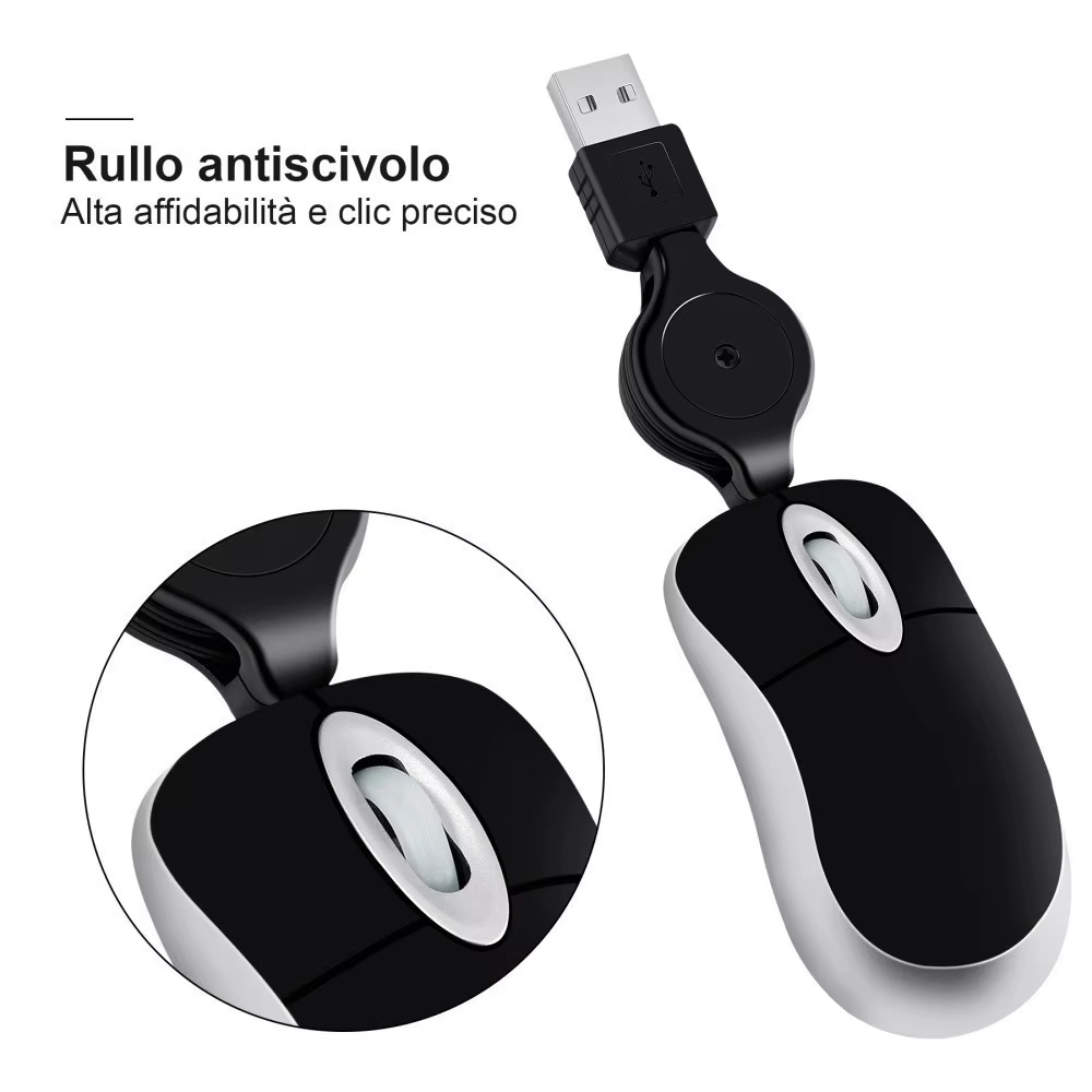 Office Xp - Ratón óptico con cable, pequeño, portátil