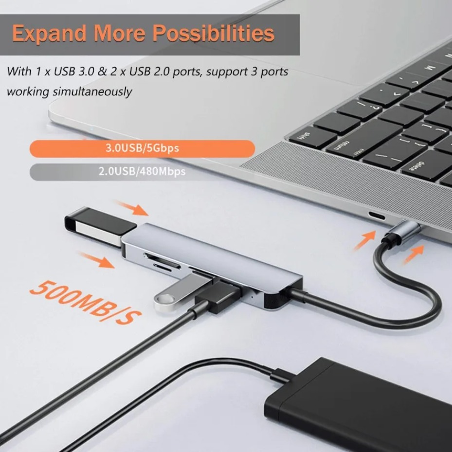 Hub USB-C 5/7/8 en 2 con Lecto - Office Xp reseña y precio
