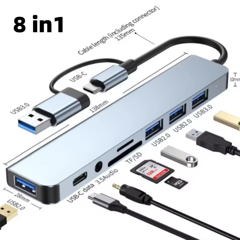 Hub USB-C 5/7/8 en 2 con Lecto - Office Xp reseña y precio
